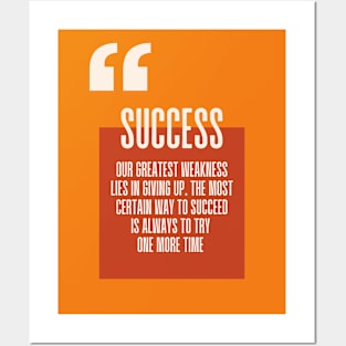 Success quotes succeed try one more time Posters and Art